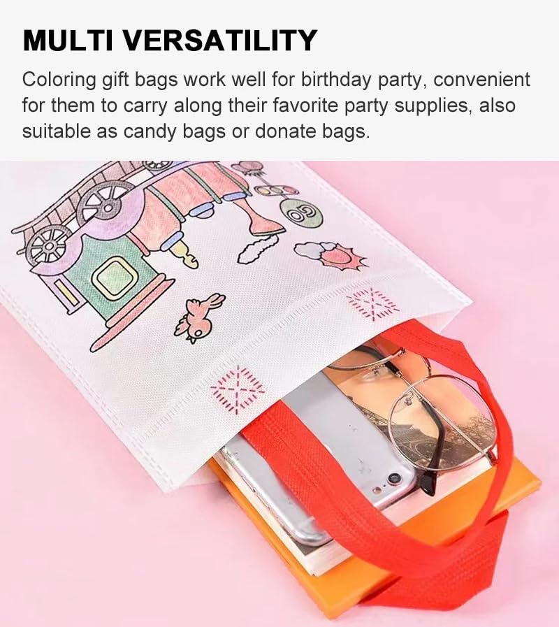 DIY Coloring Bags Kids Party Bags, Gift Bag, Kids Party Favour