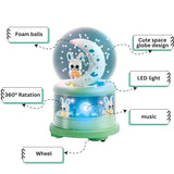 Space Music Ball Globe Toy | Light & Sound Snow Globe Space Theme | Bump & Go Moving Musical Toy with Air-Blowing Effect | Standby Light Mode & Moving Mode | Multi COlor and Design