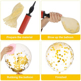 Blue Marble Balloons Set with Confetti Balloons for Birthday, Anniversary, Weddings, Engagement, House Warming Decoration | Party Balloons (Marble Balloons-Blue Pack of 12)