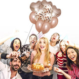 Party Mix Rose Gold Metallic, Confetti and Foil Balloons for All Kind of Balloon Party Decorations (Rose Gold), 10 Pieces Combo
