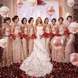 Party Mix Rose Gold Metallic, Confetti and Foil Balloons for All Kind of Balloon Party Decorations (Rose Gold), 10 Pieces Combo