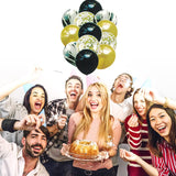 Black Marble Balloon Set with Confetti Balloons for Birthday, Anniversary, Weddings, Engagement, House Warming Decoration | Party Balloons (Marble Balloons Pack of 12)