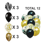 Black Marble Balloon Set with Confetti Balloons for Birthday, Anniversary, Weddings, Engagement, House Warming Decoration | Party Balloons (Marble Balloons Pack of 12)