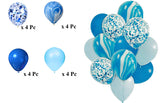 Blue Marble Balloon Set with Confetti Balloons for Birthday, Anniversary, Weddings, Engagement, House Warming Decoration | Party Balloons (Marble Balloons)