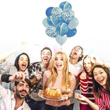 Blue Marble Balloon Set with Confetti Balloons for Birthday, Anniversary, Weddings, Engagement, House Warming Decoration | Party Balloons (Marble Balloons)