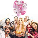 Pink Marble Balloon Set with Confetti Balloons for Birthday, Anniversary, Weddings, Engagement, House Warming Decoration | Party Balloons (Marble Balloons-Pink Pack of 12)