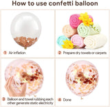 Pink Marble Balloon Set with Confetti Balloons for Birthday, Anniversary, Weddings, Engagement, House Warming Decoration | Party Balloons (Marble Balloons-Pink Pack of 12)