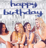 Happy Birthday Dark Blue Foil Balloons in Small Letters Lower Case for Decorations