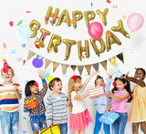 Happy Birthday Golden Foil Balloons in Capital Letters Upper Case for Birthday Decorations
