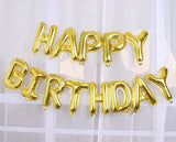 Happy Birthday Golden Foil Balloons in Capital Letters Upper Case for Birthday Decorations