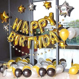 Happy Birthday Golden Foil Balloons in Capital Letters Upper Case for Birthday Decorations