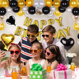 Happy Birthday Golden Foil Balloons in Capital Letters Upper Case for Birthday Decorations