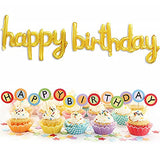 Birthday Golden Foil Balloons in Small Letters Lower Case for Birthday Decorations