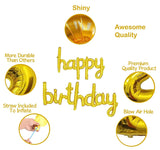 Birthday Golden Foil Balloons in Small Letters Lower Case for Birthday Decorations