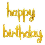 Birthday Golden Foil Balloons in Small Letters Lower Case for Birthday Decorations