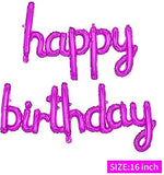 Happy Birthday Pink Foil Balloons in Small Letters Lower Case for Decorations