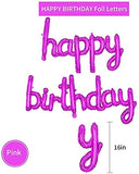 Happy Birthday Pink Foil Balloons in Small Letters Lower Case for Decorations