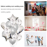 Party Mix Silver Metallic, Confetti and Foil Balloons for All Kind of Balloon Party Decorations (Silvery), 14 Pieces Combo