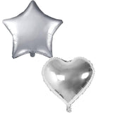 Party Mix Silver Metallic, Confetti and Foil Balloons for All Kind of Balloon Party Decorations (Silvery), 14 Pieces Combo