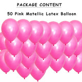 Pink Metallic Balloons For Happy Birthday Decorations ,Baby Shower,Party Supplies,Bachelorette Bride To be 50 PC