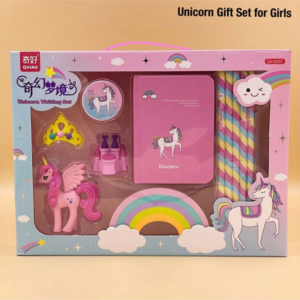 Cute Unicorn Stationery Birthday Gift Set for Girls Boys - with Pencil