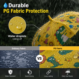 Crackles Kids PG Fabric Umbrella for Rain | Cute Cartoon Print | One Click Open | Telescopic Safety Cover | No Pinching Design | Lightweight Non-Foldable School Umbrella for Boys & Girls