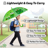 Kids Umbrella for Rain | Umbrella with Cute Cartoon Print | One Click Open | Child Safe Rounded Tips | Lightweight School Non-Foldable Stylish Umbrella for Boys & Girls and Women