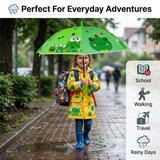 Kids Umbrella for Rain | Umbrella with Cute Cartoon Print | One Click Open | Child Safe Rounded Tips | Lightweight School Non-Foldable Stylish Umbrella for Boys & Girls and Women