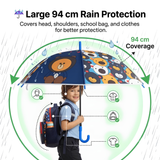 Crackles Kids Umbrella for Rain | Umbrella with Cute Cartoon Print | One Click Open | Child Safe Rounded Tips | Lightweight School Non-Foldable Stylish Umbrella for Boys & Girls and Women