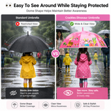 Kids Umbrella for Rain | Umbrella with Cute Cartoon Print | One Click Open | Child Safe Rounded Tips | Lightweight School Non-Foldable Stylish Umbrella for Boys & Girls and Women