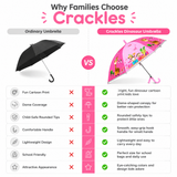 Kids Umbrella for Rain | Umbrella with Cute Cartoon Print | One Click Open | Child Safe Rounded Tips | Lightweight School Non-Foldable Stylish Umbrella for Boys & Girls and Women