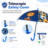 Crackles Kids Umbrella for Rain | Umbrella with Cute Cartoon Print | One Click Open | Child Safe Rounded Tips | Lightweight School Non-Foldable Stylish Umbrella for Boys & Girls and Women