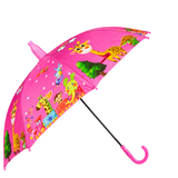 Crackles Kids PG Fabric Umbrella for Rain | Cute Cartoon Print | One Click Open | Telescopic Safety Cover | No Pinching Design | Lightweight Non-Foldable School Umbrella for Boys & Girls
