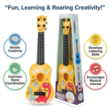 Kids Ukulele Guitar Toy 17 Inch Cartoon Theme | 4 String Musical Guitar for Beginners | Learning Instrument Toy for Boys & Girls Age 3–10 | Random Color & Design