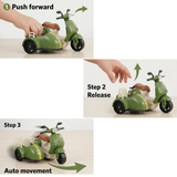 Push & Go Retro Scooter Toy with Sidecar for Kids | Friction Powered Scooter with Storage Seat | No Battery Toy Bike for Toddlers Boys Girls Age 3+ | Random Color Sent