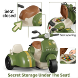 Push & Go Retro Scooter Toy with Sidecar for Kids | Friction Powered Scooter with Storage Seat | No Battery Toy Bike for Toddlers Boys Girls Age 3+ | Random Color Sent