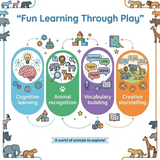 Wild Animals Toys for Kids – 12 Pc Jungle Safari & Zoo Animals Set | Realistic Animal Figurines | Educational Animal Toys for Boys & Girls Learning, School Projects & Creative Play Age 3+