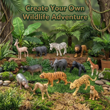 Wild Animals Toys for Kids – 12 Pc Jungle Safari & Zoo Animals Set | Realistic Animal Figurines | Educational Animal Toys for Boys & Girls Learning, School Projects & Creative Play Age 3+