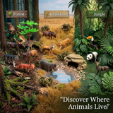 Jumbo Wild Animals Toys for Kids – 12 Pc Big Size Jungle Safari & Zoo Animals Set | Large Realistic Animal Figurines | Educational Animal Toys for Learning, School Projects & Play Age 3+
