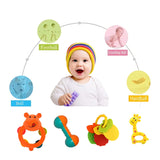 Baby Rattle Set | Toys for 0-12 Months | Perfect Just Born Baby Gifts | Rattles for Newborns, 3, 4, 5, and 6+ Month Old Boys and Girls