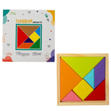 Wooden Tangram Puzzle for Kids | 7 Piece Educational Brain Teaser Puzzle | Montessori Shape & Pattern Learning Toy
