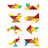 Wooden Tangram Puzzle for Kids | 7 Piece Educational Brain Teaser Puzzle | Montessori Shape & Pattern Learning Toy