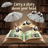 Crackles Kids Umbrella for Rain | Umbrella with Cute Cartoon Print | One Click Open | Child Safe Rounded Tips | Lightweight School Non-Foldable Stylish Umbrella for Boys & Girls and Women