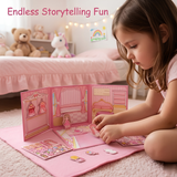 Magnetic Dress-Up Sticker Activity Book Set of 2 | Princess & Space Adventure Themes | Reusable Magnetic Stickers with Foldable Play Scene | DIY Learning Toy for Kids Boys & Girls