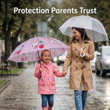 Crackles Kids Umbrella for Rain | Umbrella with Cute Cartoon Print | One Click Open | Child Safe Rounded Tips | Lightweight School Non-Foldable Stylish Umbrella for Boys & Girls and Women