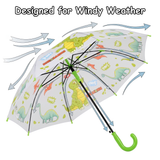 Crackles Kids Umbrella for Rain | Umbrella with Cute Cartoon Print | One Click Open | Child Safe Rounded Tips | Lightweight School Non-Foldable Stylish Umbrella for Boys & Girls and Women