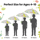 Crackles Kids Umbrella for Rain | Umbrella with Cute Cartoon Print | One Click Open | Child Safe Rounded Tips | Lightweight School Non-Foldable Stylish Umbrella for Boys & Girls and Women