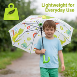 Crackles Kids Umbrella for Rain | Umbrella with Cute Cartoon Print | One Click Open | Child Safe Rounded Tips | Lightweight School Non-Foldable Stylish Umbrella for Boys & Girls and Women