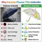 Crackles Kids Umbrella for Rain | Umbrella with Cute Cartoon Print | One Click Open | Child Safe Rounded Tips | Lightweight School Non-Foldable Stylish Umbrella for Boys & Girls and Women