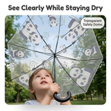 Crackles Kids Umbrella for Rain | Umbrella with Cute Cartoon Print | One Click Open | Child Safe Rounded Tips | Lightweight School Non-Foldable Stylish Umbrella for Boys & Girls and Women